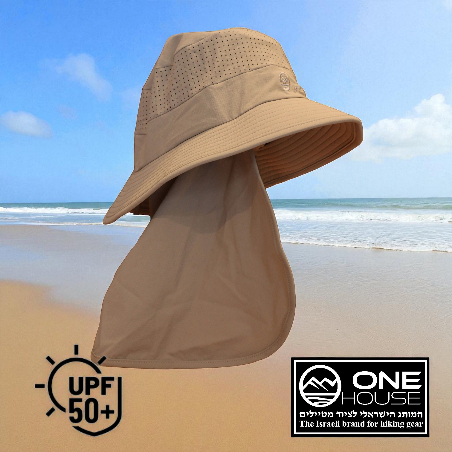 משתתף במבצע "קנה 3 כובעים במחיר של 2!" - כובעי סיירות דגם 2025 (UPF 50) של ONEHOUSE עם כיסוי צוואר הניתנת לתלישה – תמונה 2