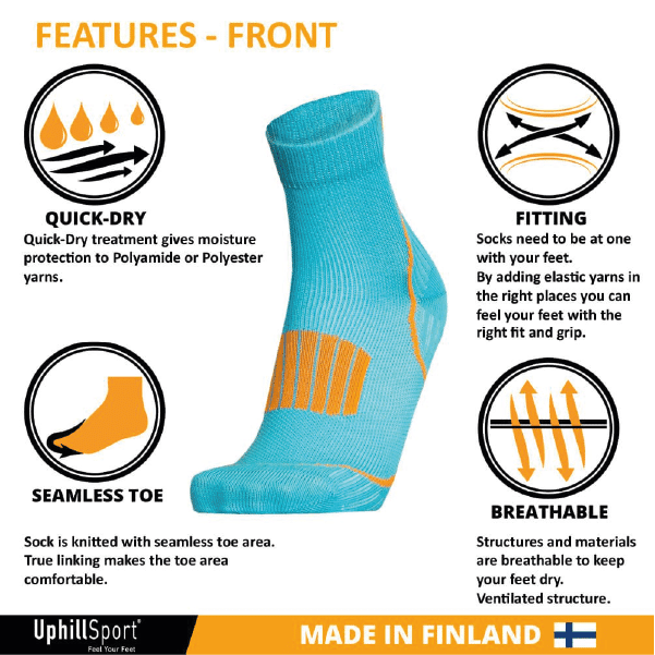 Front - גרבי ספורט אידיאליים לספורטאים ואצנים - דגם #8396 – תמונה 7