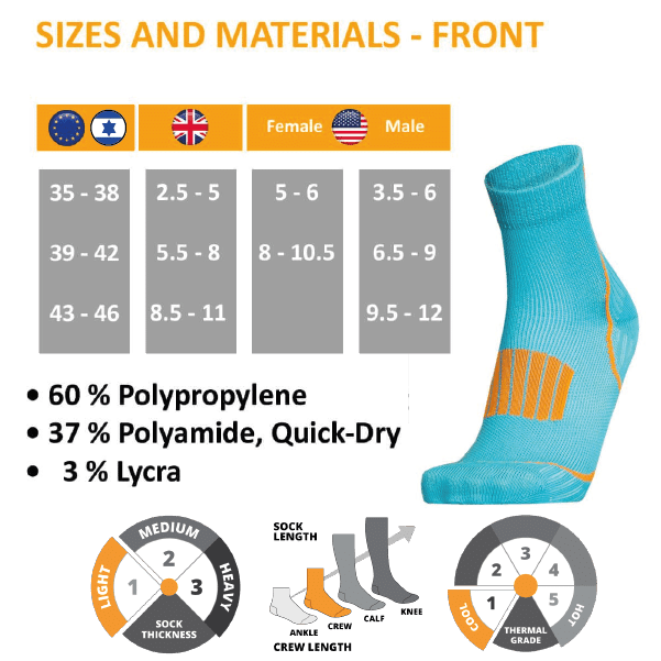 Front - גרבי ספורט אידיאליים לספורטאים ואצנים - דגם #8396 – תמונה 6