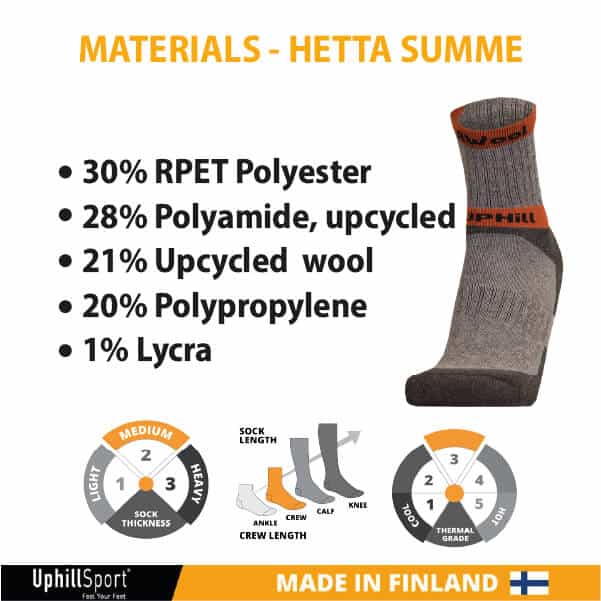 HETTA SUMMER - גרב שטח מרופדת ל-4 עונות השנה עם 21% צמר מרינו ממוחזר - דגם #8976 – תמונה 3