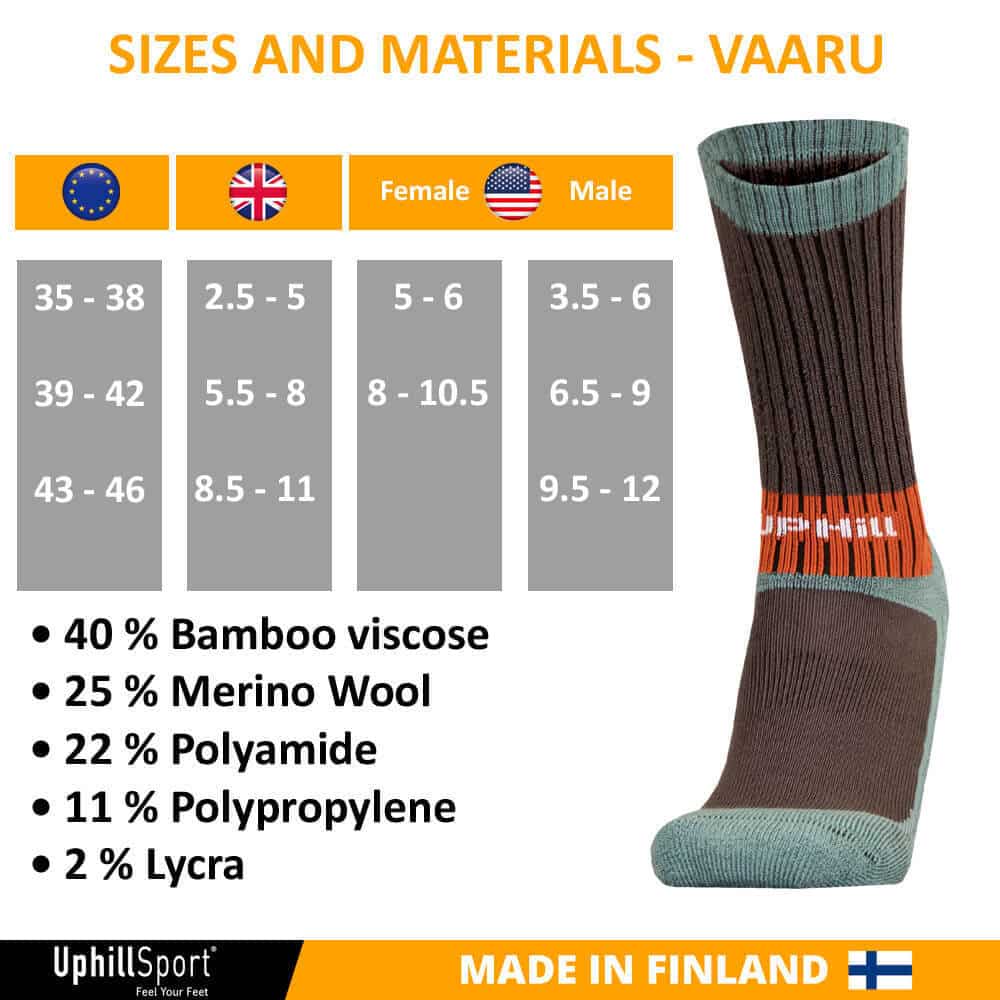 VAARU - גרבי טיולים וטרקים עם 40% במבוק ו-25% צמר מרינו - דגם #E8862 – תמונה 5