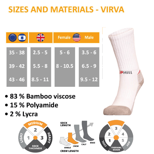 VIRVA - גרבי טיולים טבעוניות ומרופדות מ-83% במבוק! - דגם #E8387 – תמונה 9