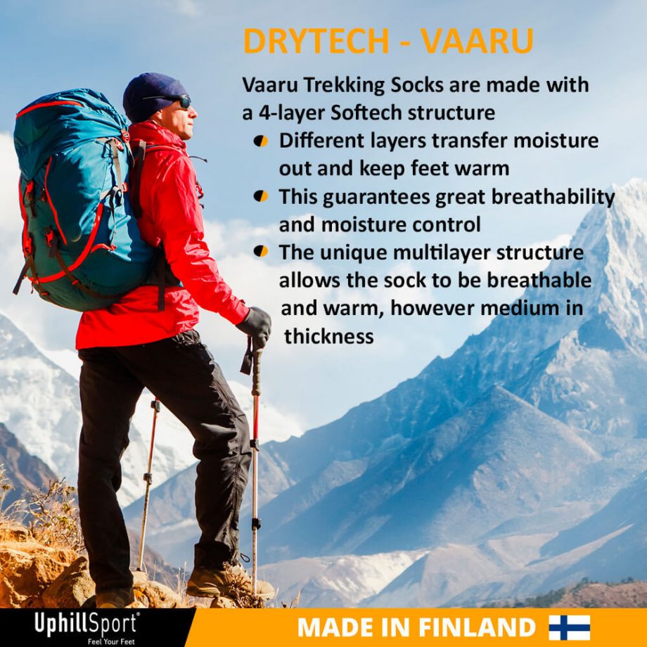 VAARU - גרבי טיולים וטרקים עם 40% במבוק ו-25% צמר מרינו - דגם #E8862 – תמונה 2